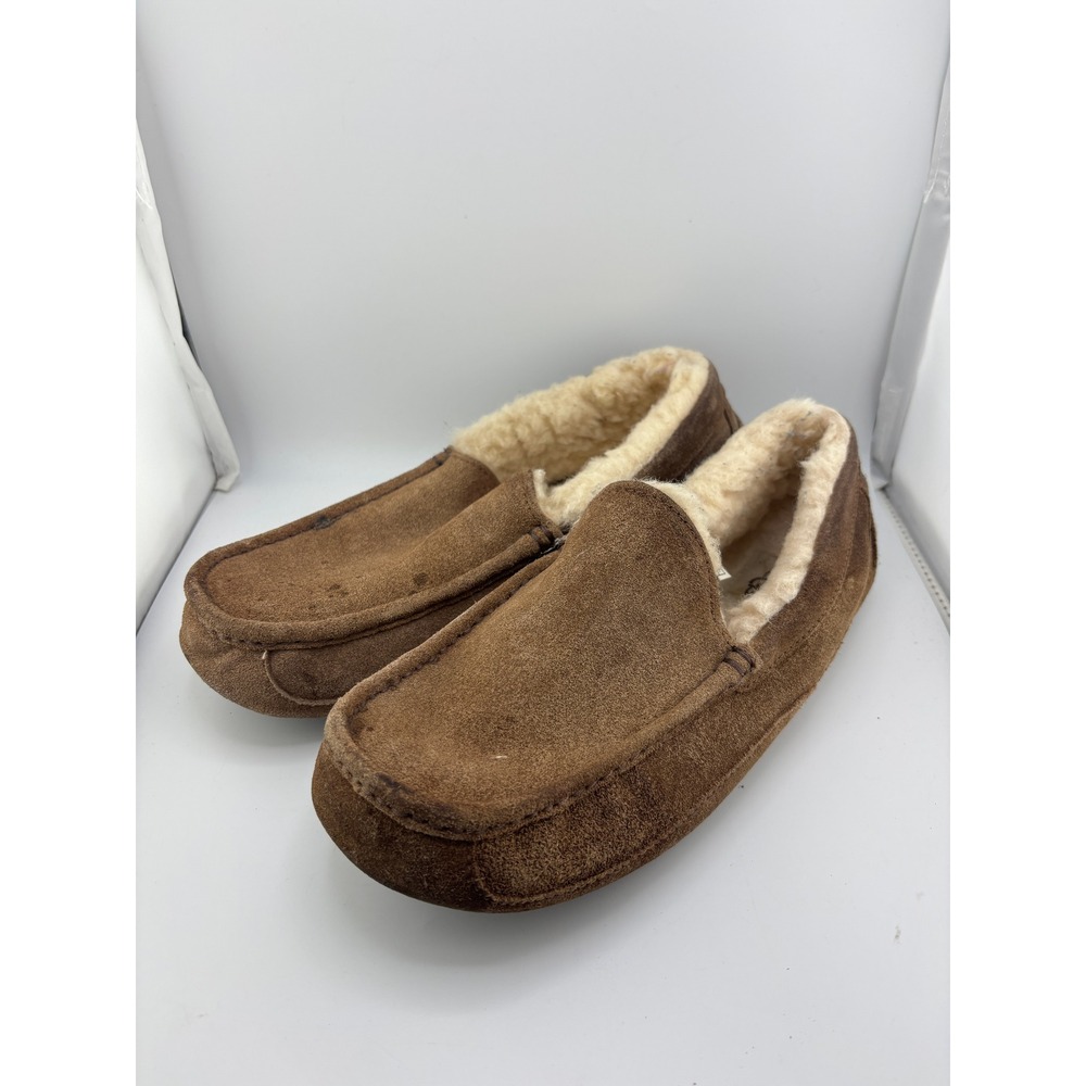 UGG Womens Ascot Suede Moccasin Slippers Espresso Brown Size 9 1115140